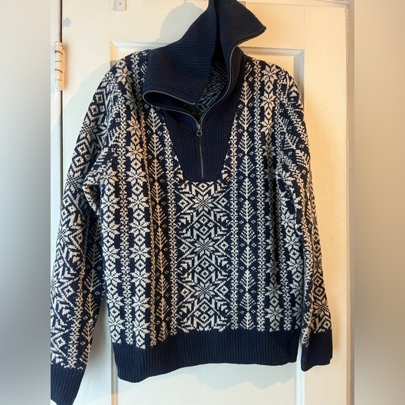 NWT J. Crew Fair Isle Lambswool Half-Zip Sweater S - Picture 9 of 10